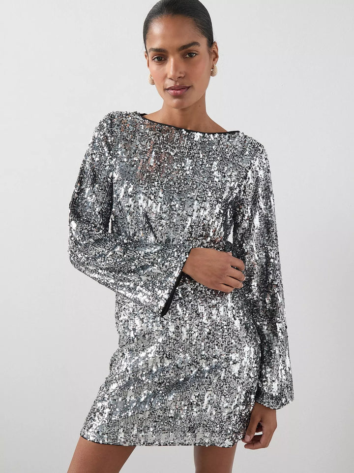 Rochie mini THE VERY COLLECTION, argintiu