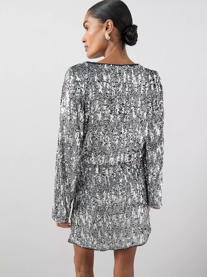 Rochie mini THE VERY COLLECTION, argintiu