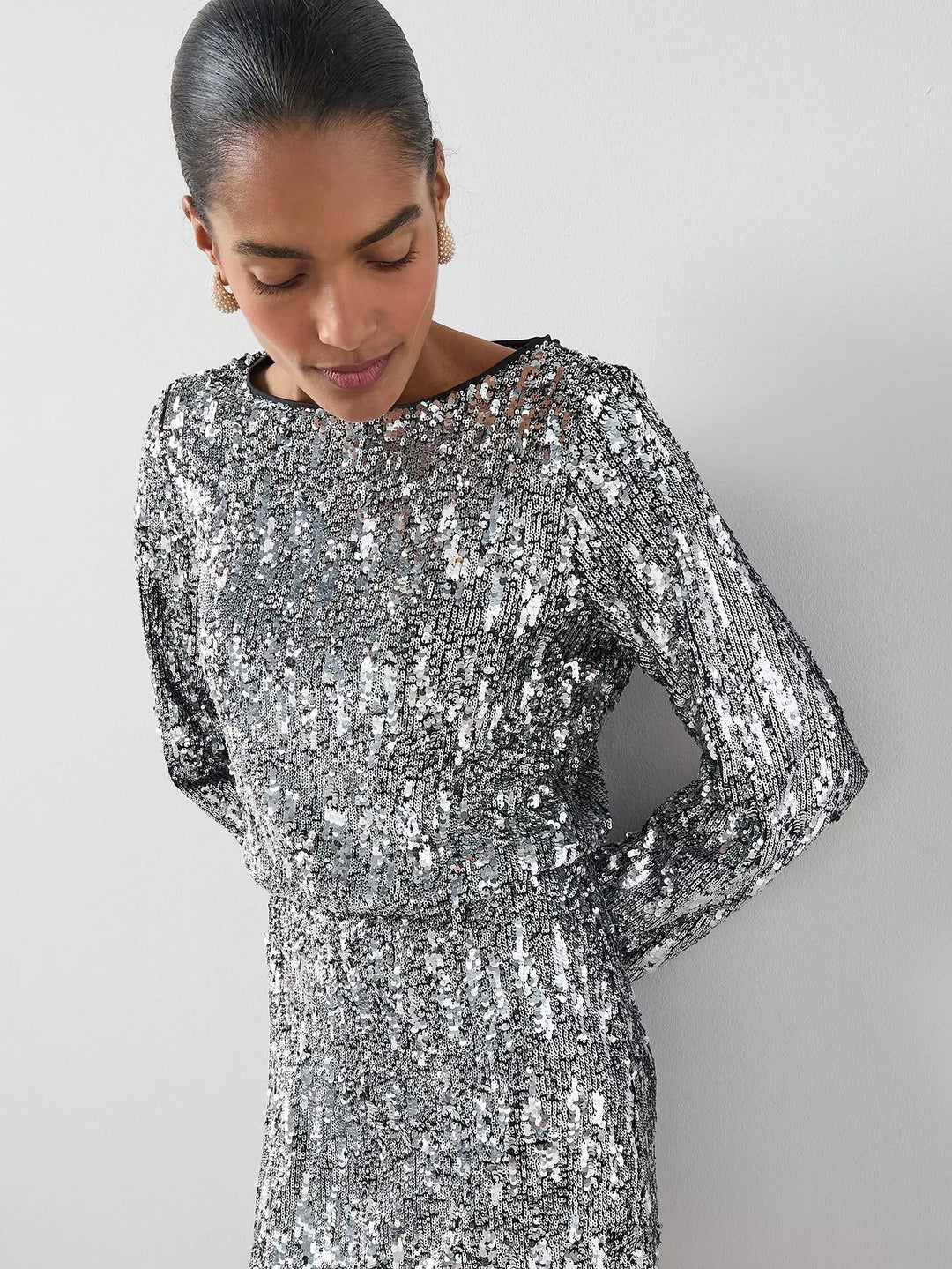 Rochie mini THE VERY COLLECTION, argintiu