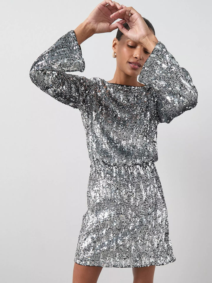 Rochie mini THE VERY COLLECTION, argintiu