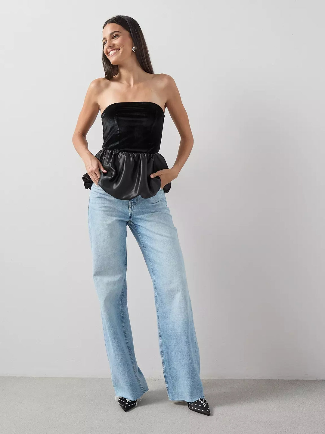 Top V BY VERY, negru