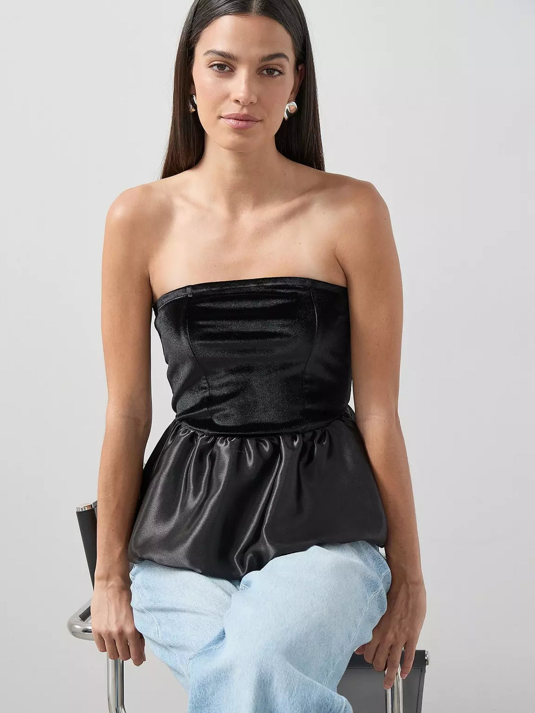 Top V BY VERY, negru