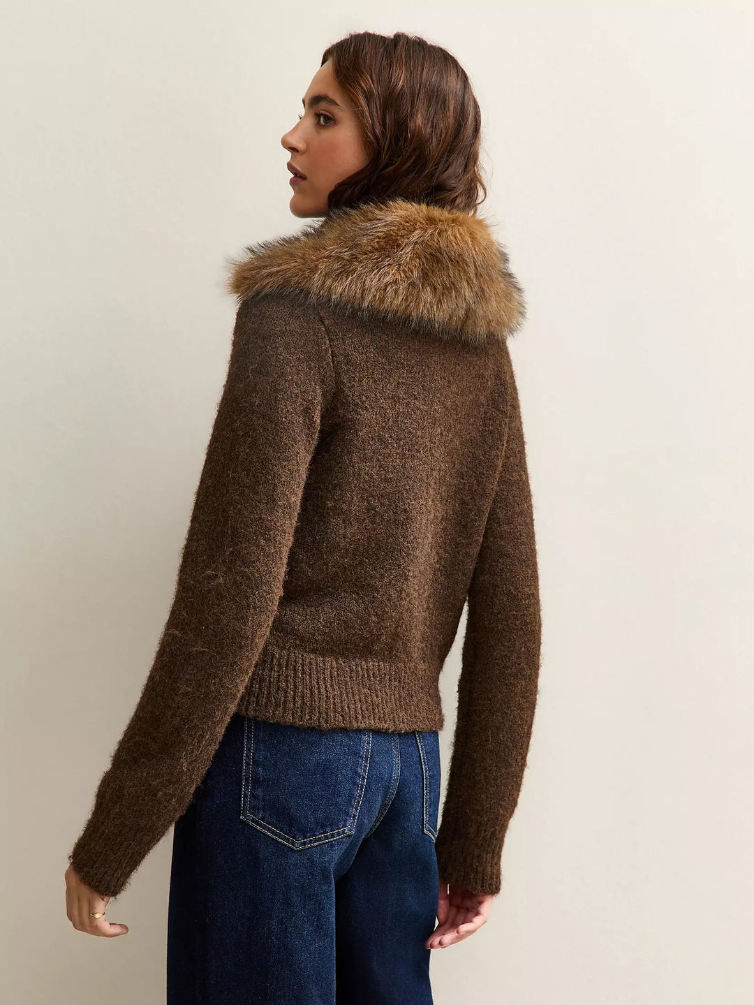 Pulover cu nasturi NEW LOOK, maro