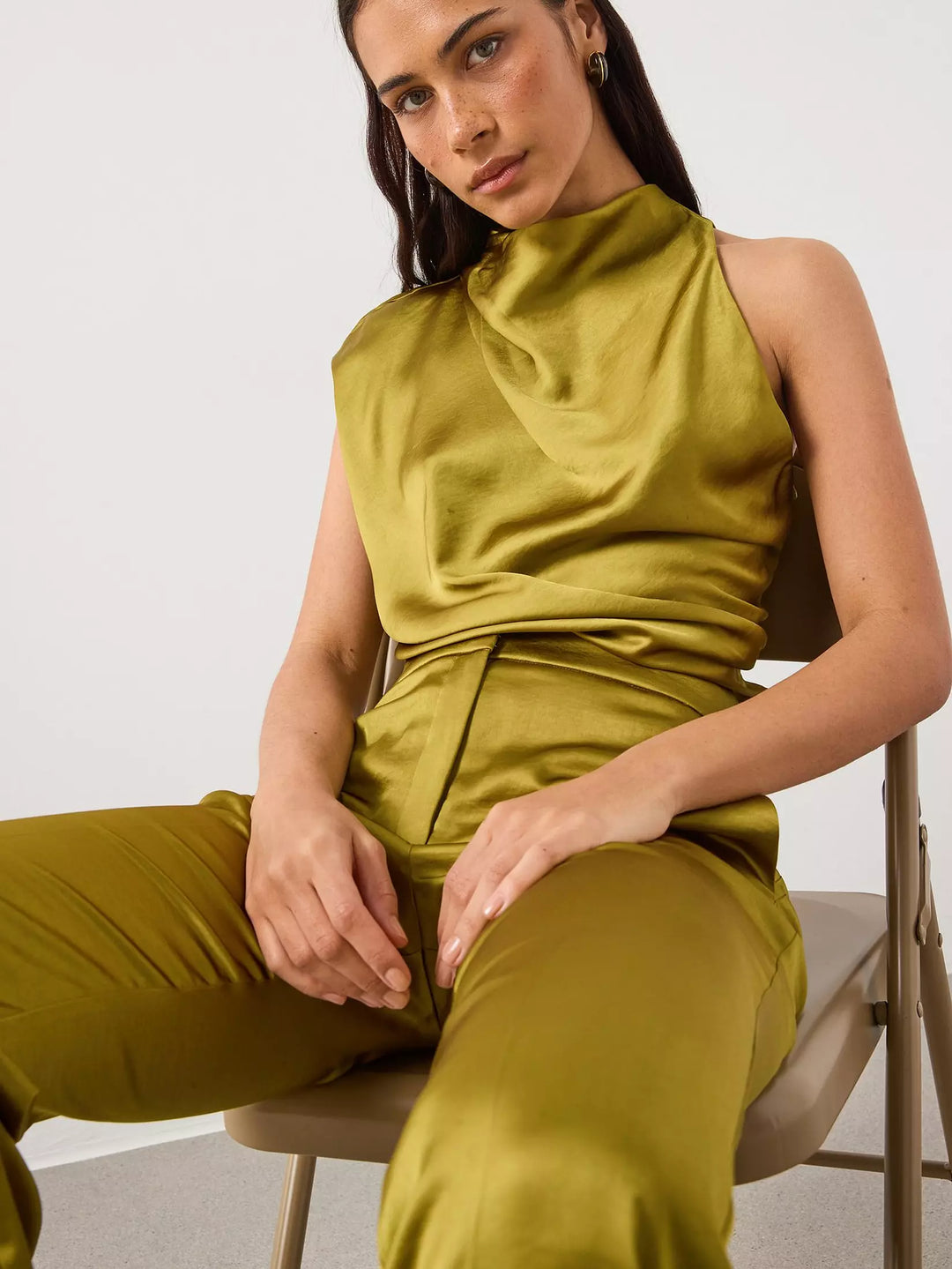 Nadrág MANGO, khaki