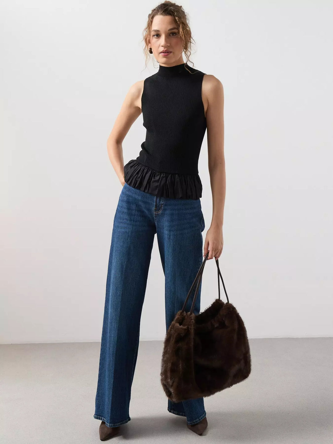 Top MANGO, negru