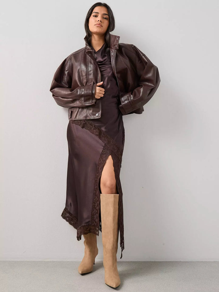 Midiszoknya THE VERY COLLECTION, barna