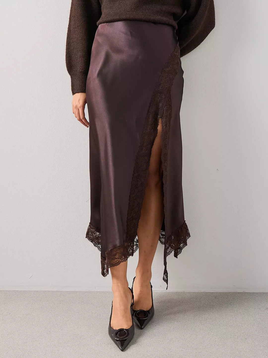 Midiszoknya THE VERY COLLECTION, barna