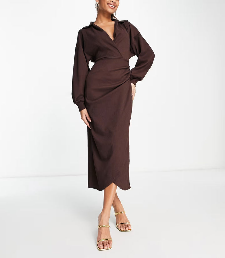 Rochie midi ASOS, maro