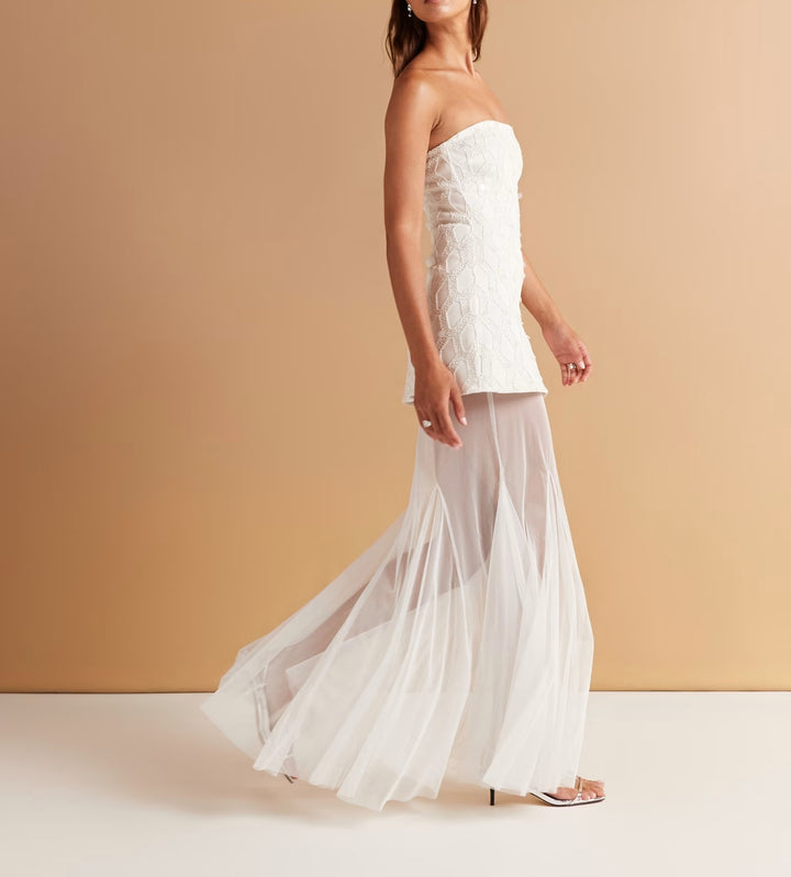 Rochie de ocazie ASOS, alb