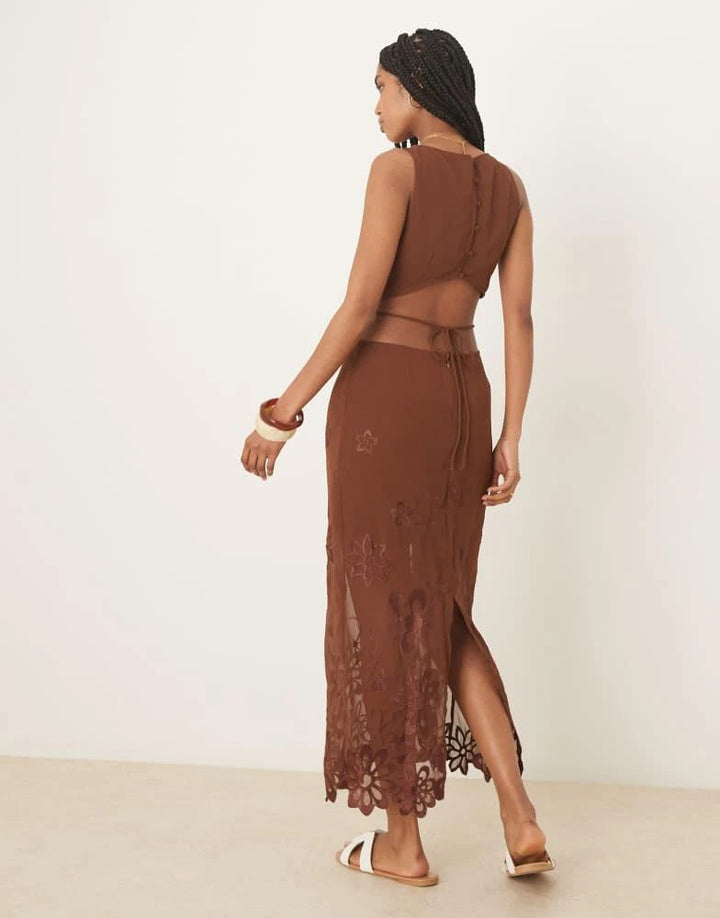 Rochie midi AOS, maro