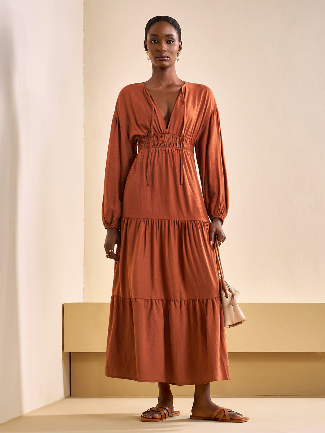 Rochie maxi SHEIN, maro