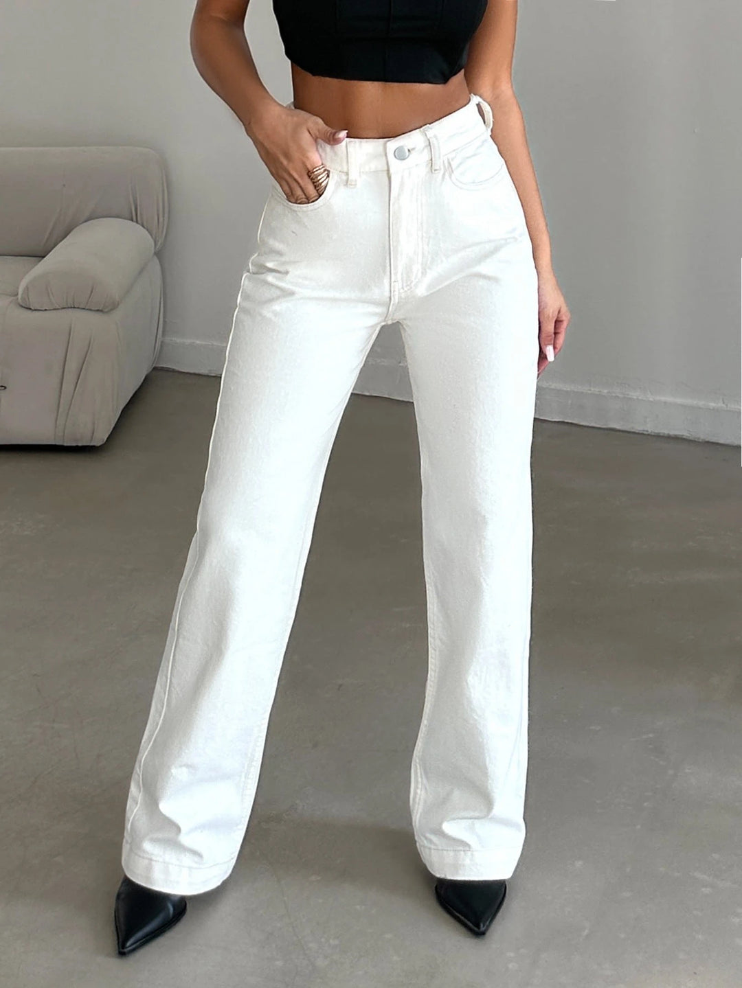 Jeans SHEIN, alb