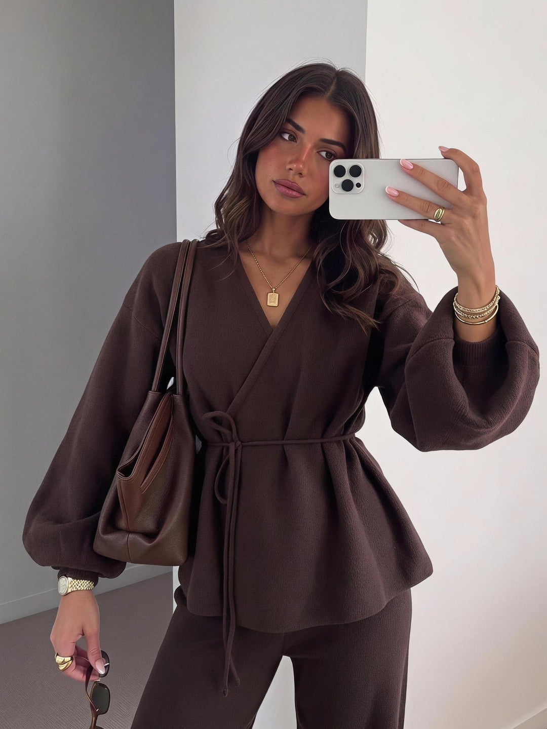 Cardigan SHEIN, maro