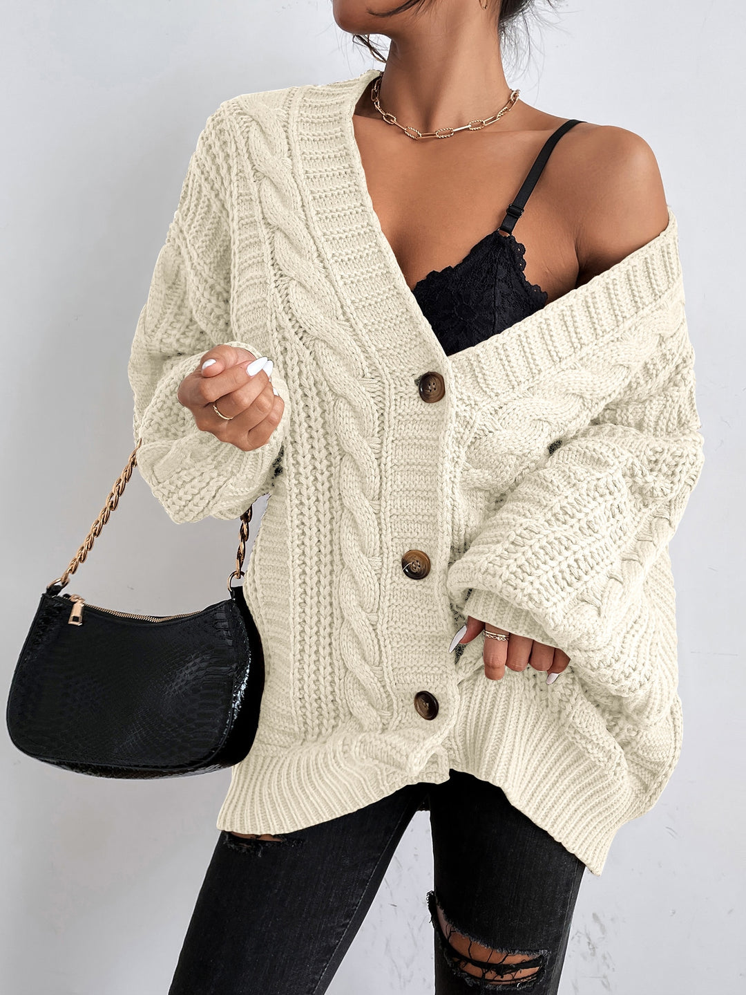 Cardigan SHEIN, crem