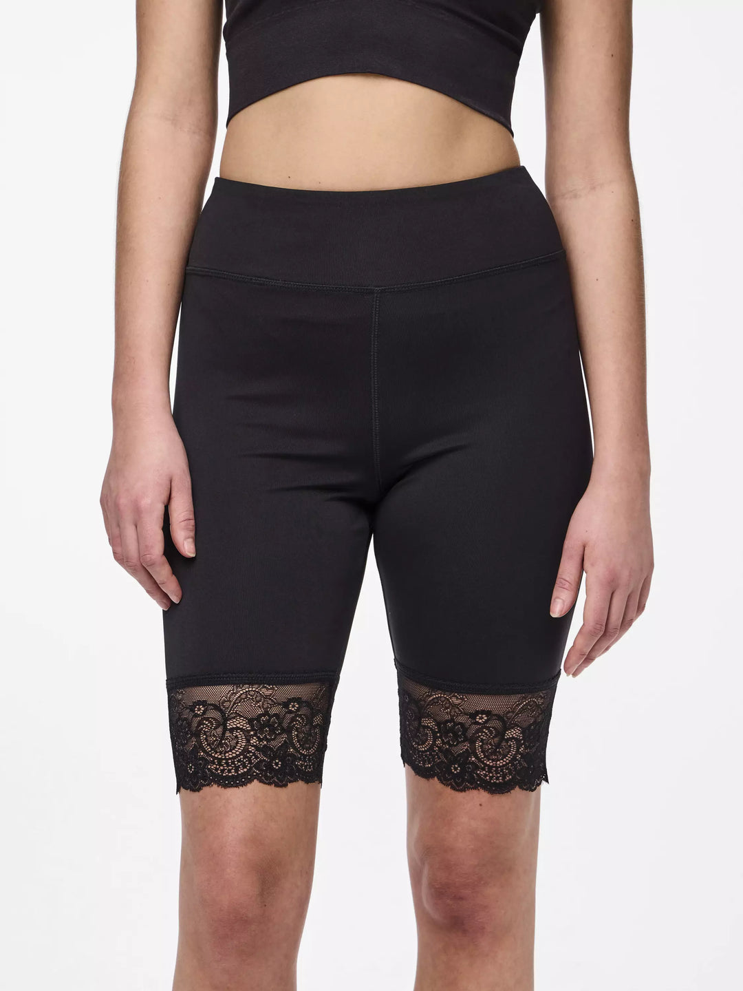 PIECES Rövid leggings, fekete