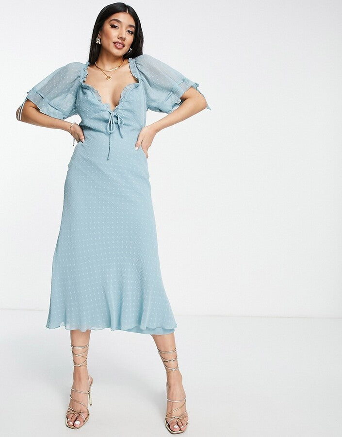 Rochie midi ASOS, albastru