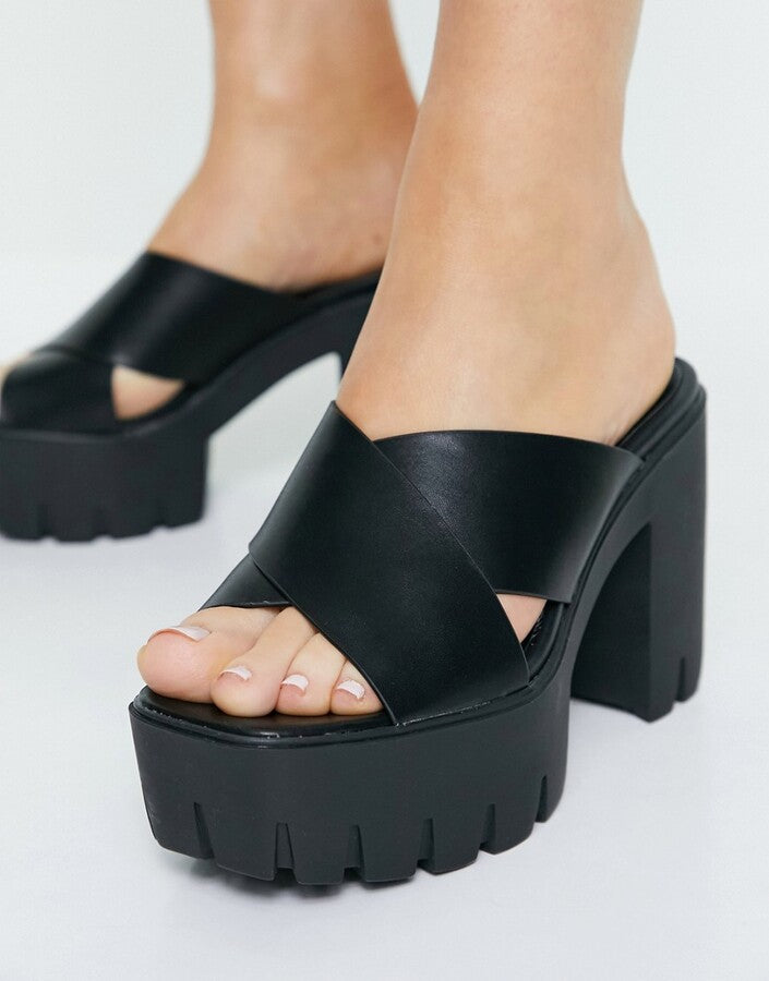 Saboți cu toc ASOS, negru