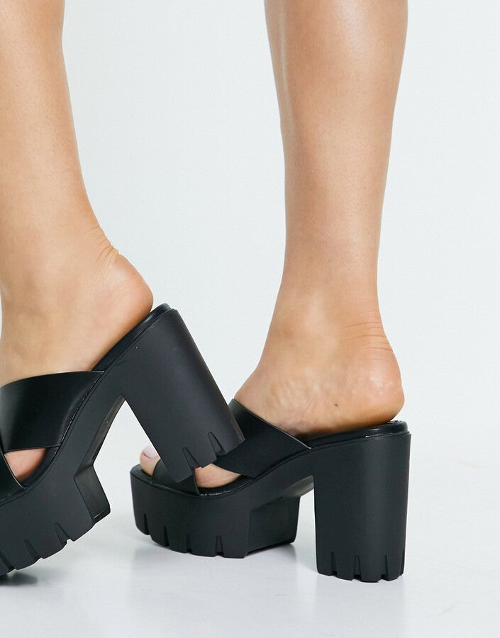 Saboți cu toc ASOS, negru