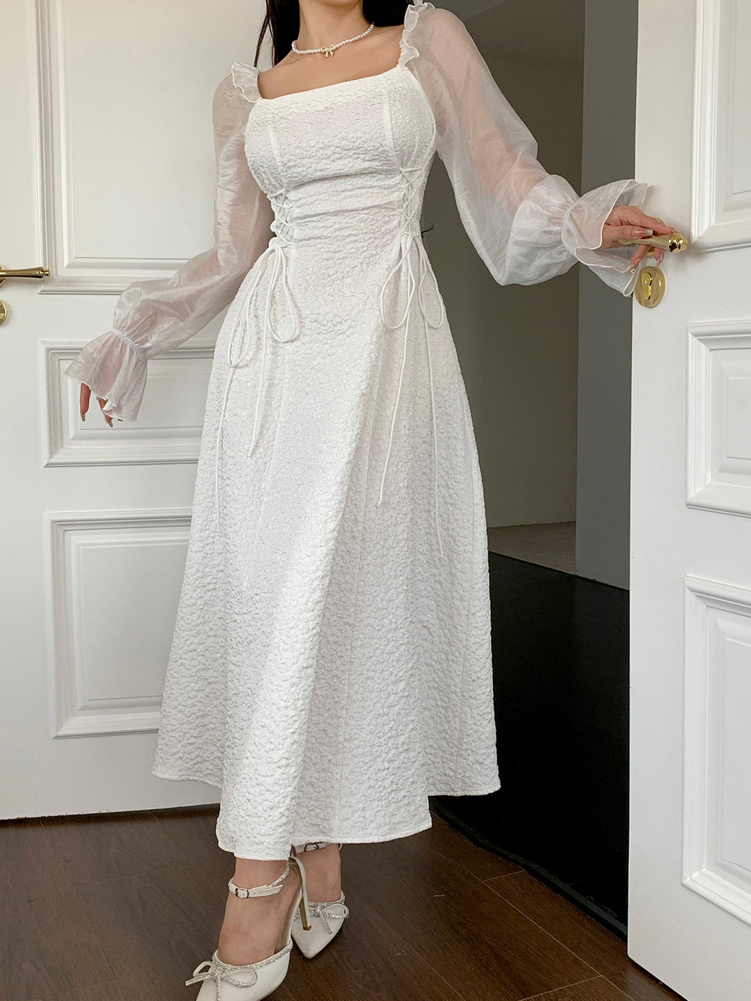 Rochie midi SHEIN, alb
