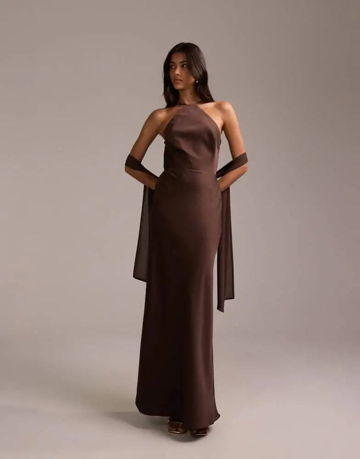 Rochie maxi ASOS, maro
