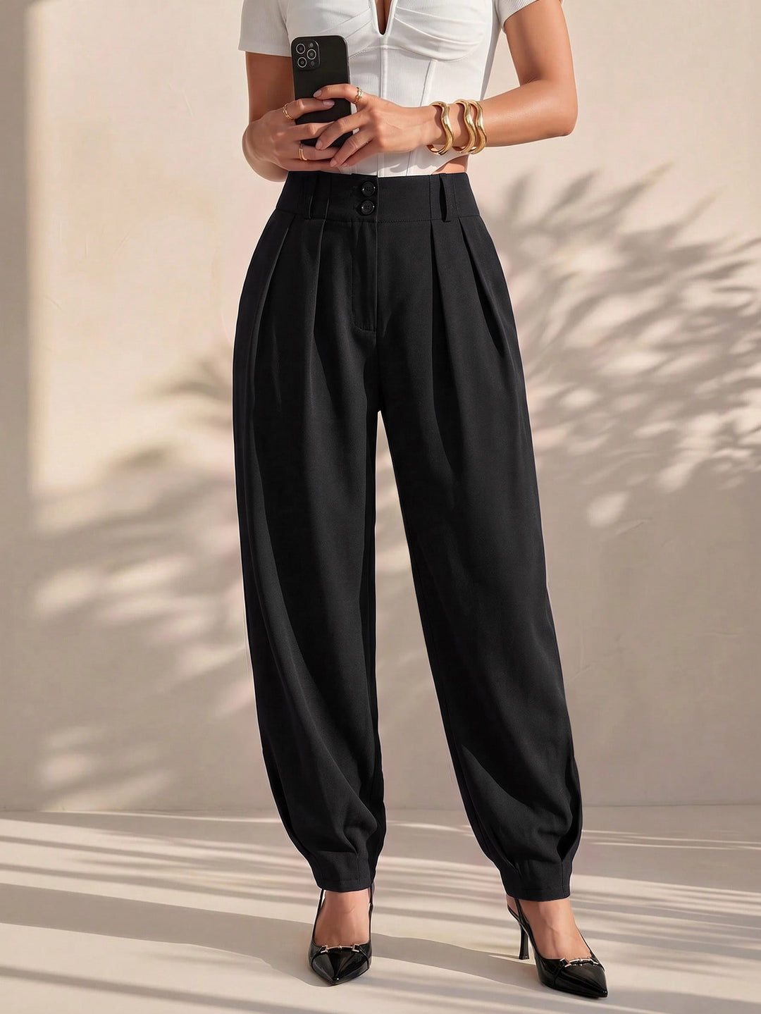 Pantalon SHEIN, negru
