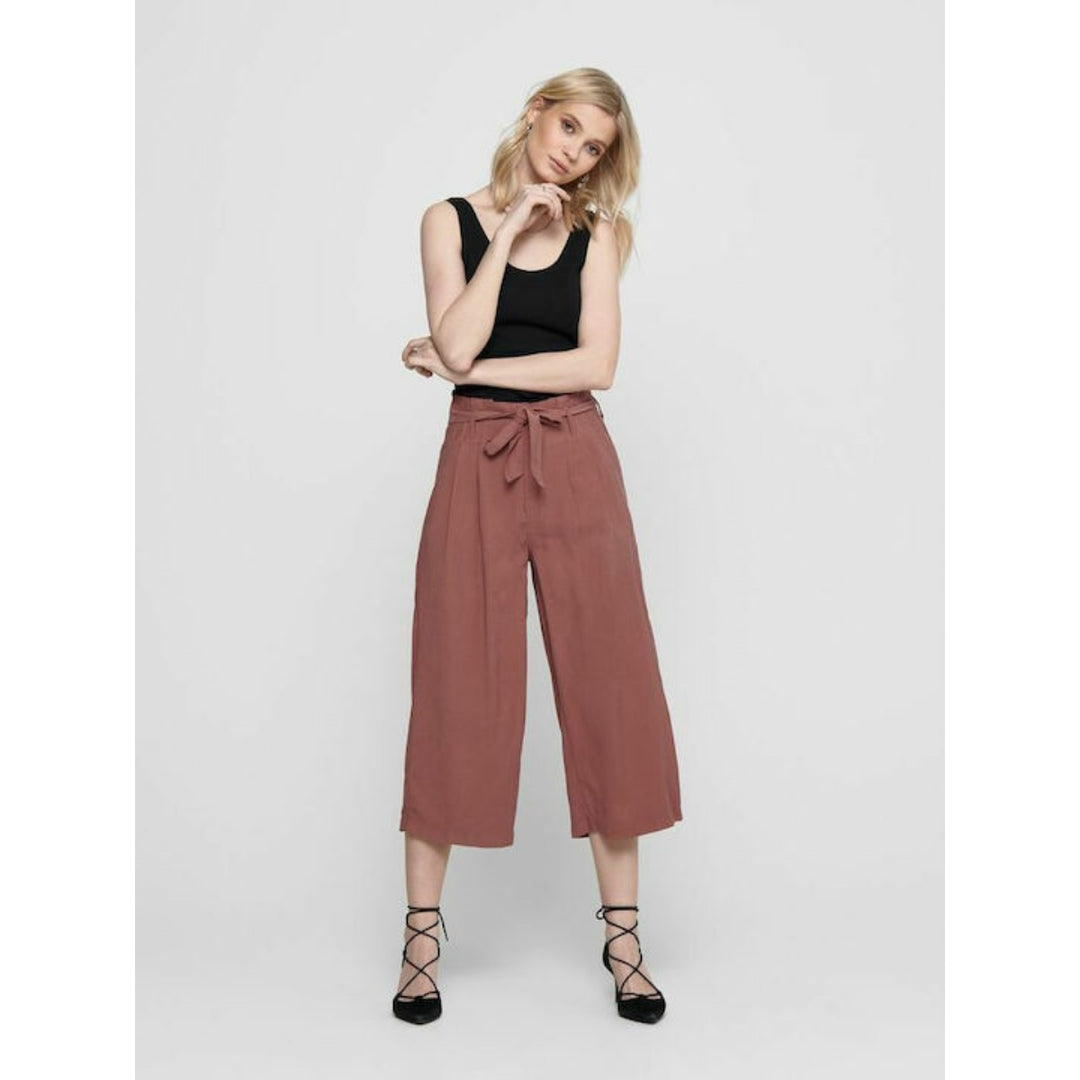 Pantaloni 3/4 ONLY,caramiziu