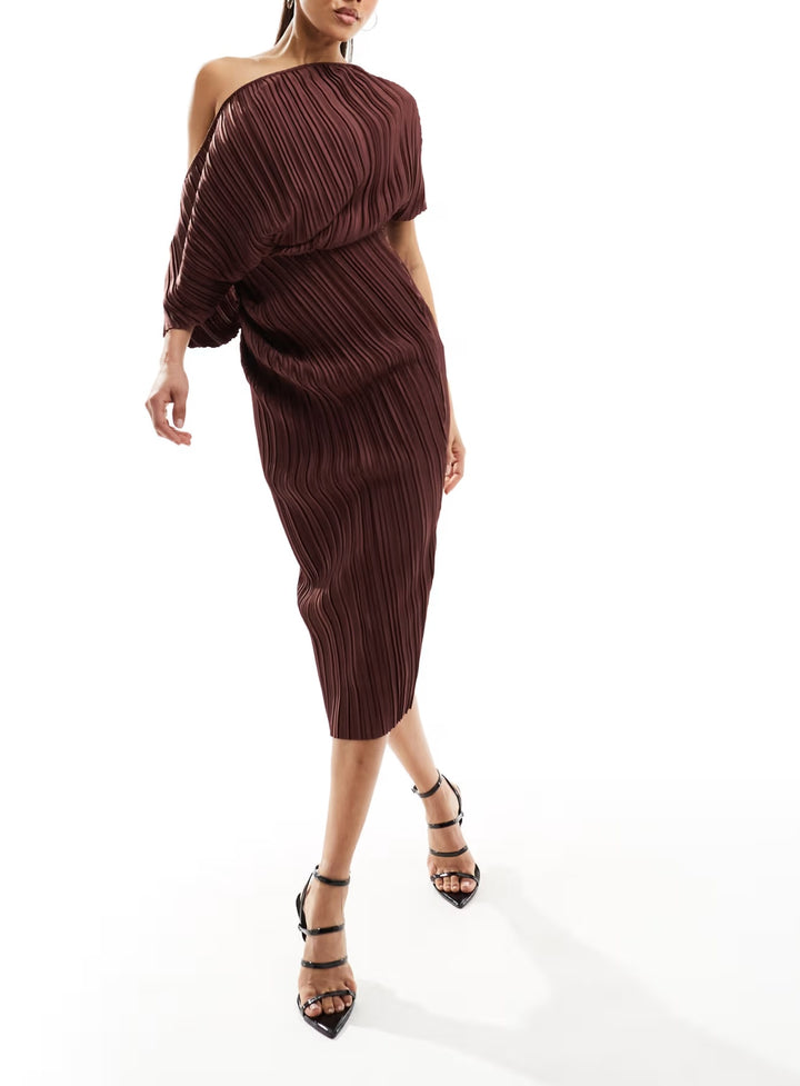 Rochie midi ASOS, maro