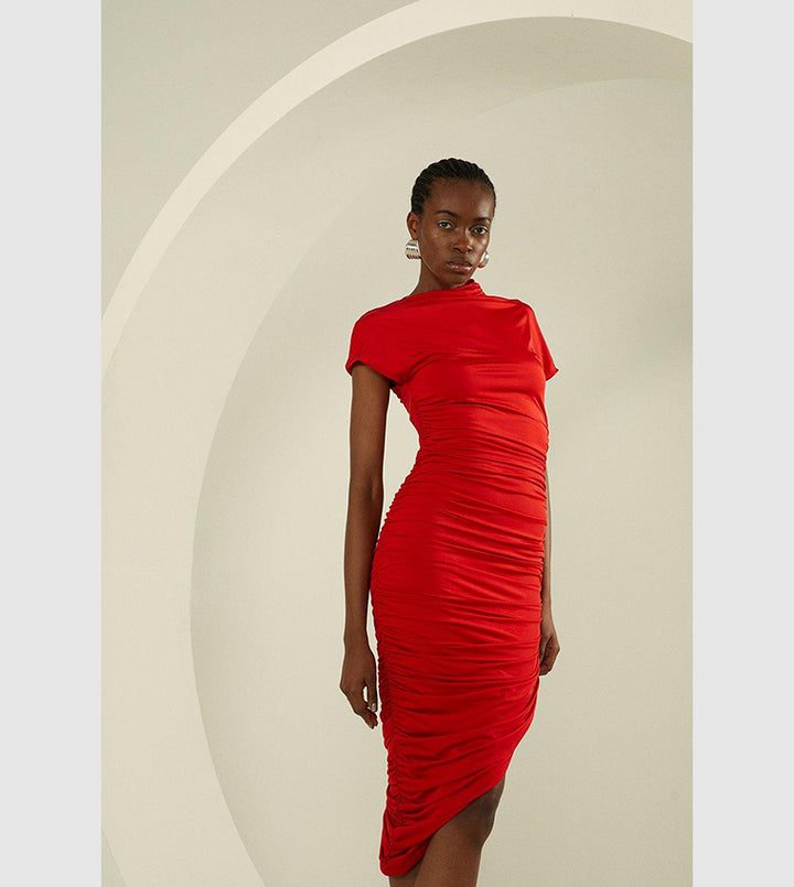 KAREN MILLEN piros midiruha
