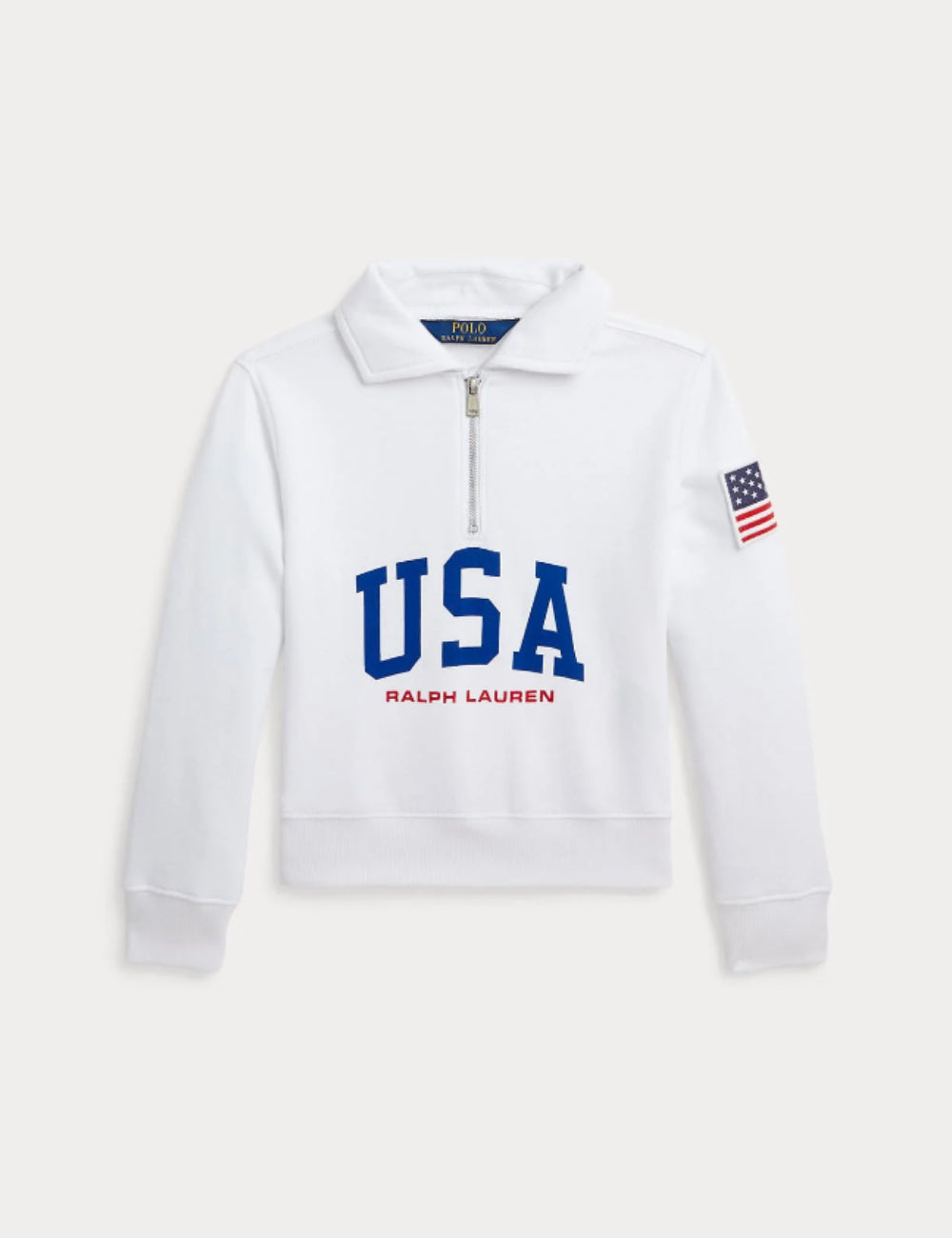 Ralph Lauren cipzáros pulóver, fehér