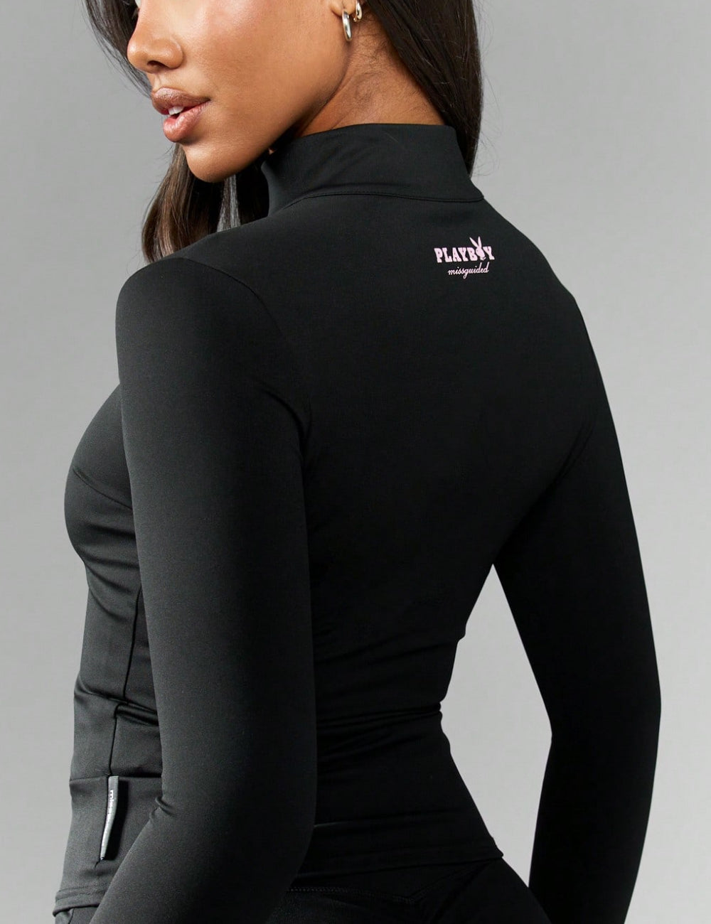 Bluză cu fermoar Shein Missguided, negru