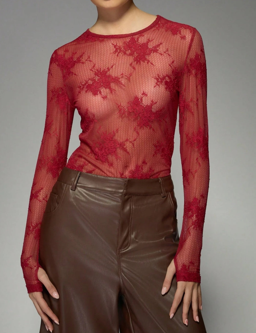 Shein blouse, red