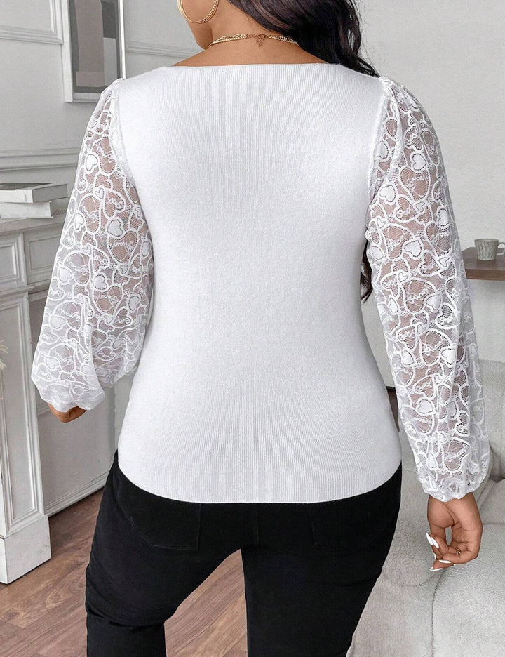 Shein Curve+ blúz, fehér