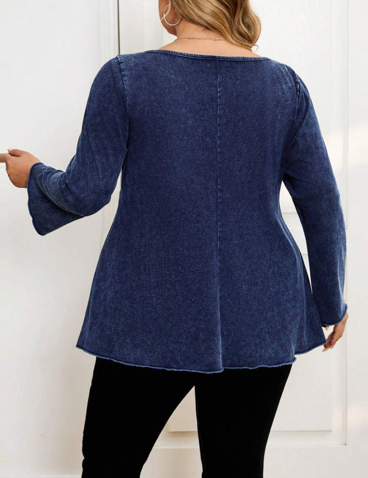 Shein Curve+ blúz, kék