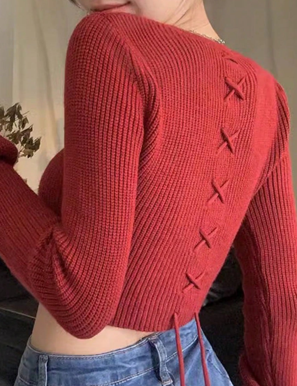 Shein DAZY téglavörös blúz
