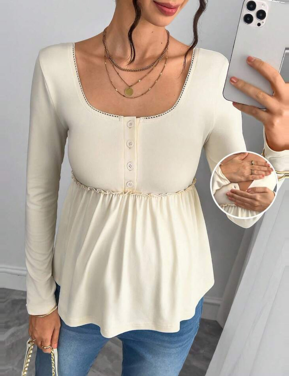 Bluza Shein, crem