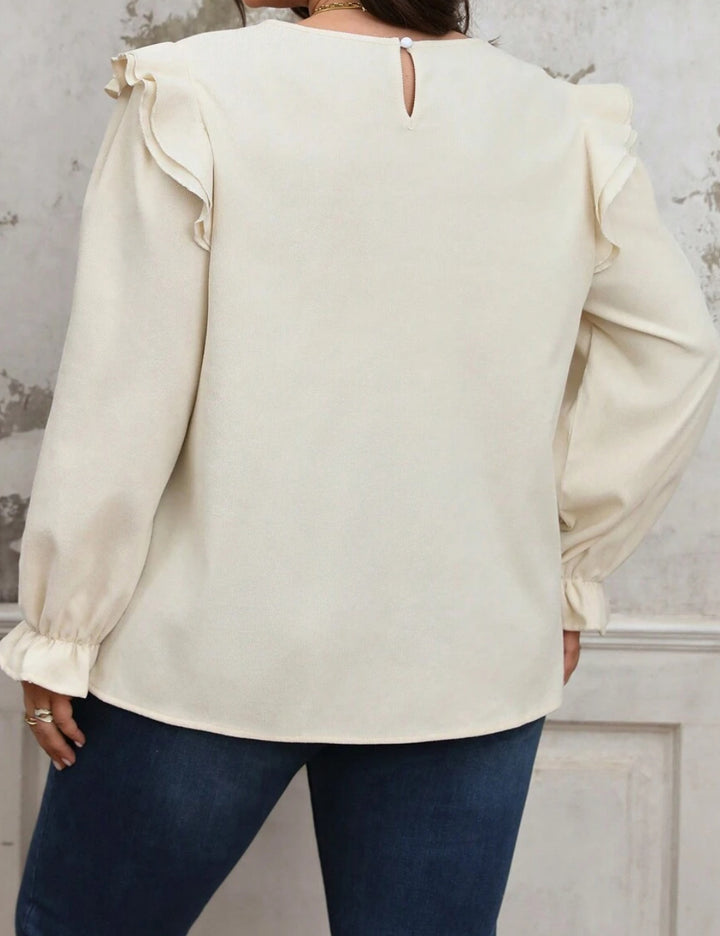 Shein Curve+ blúz, krém