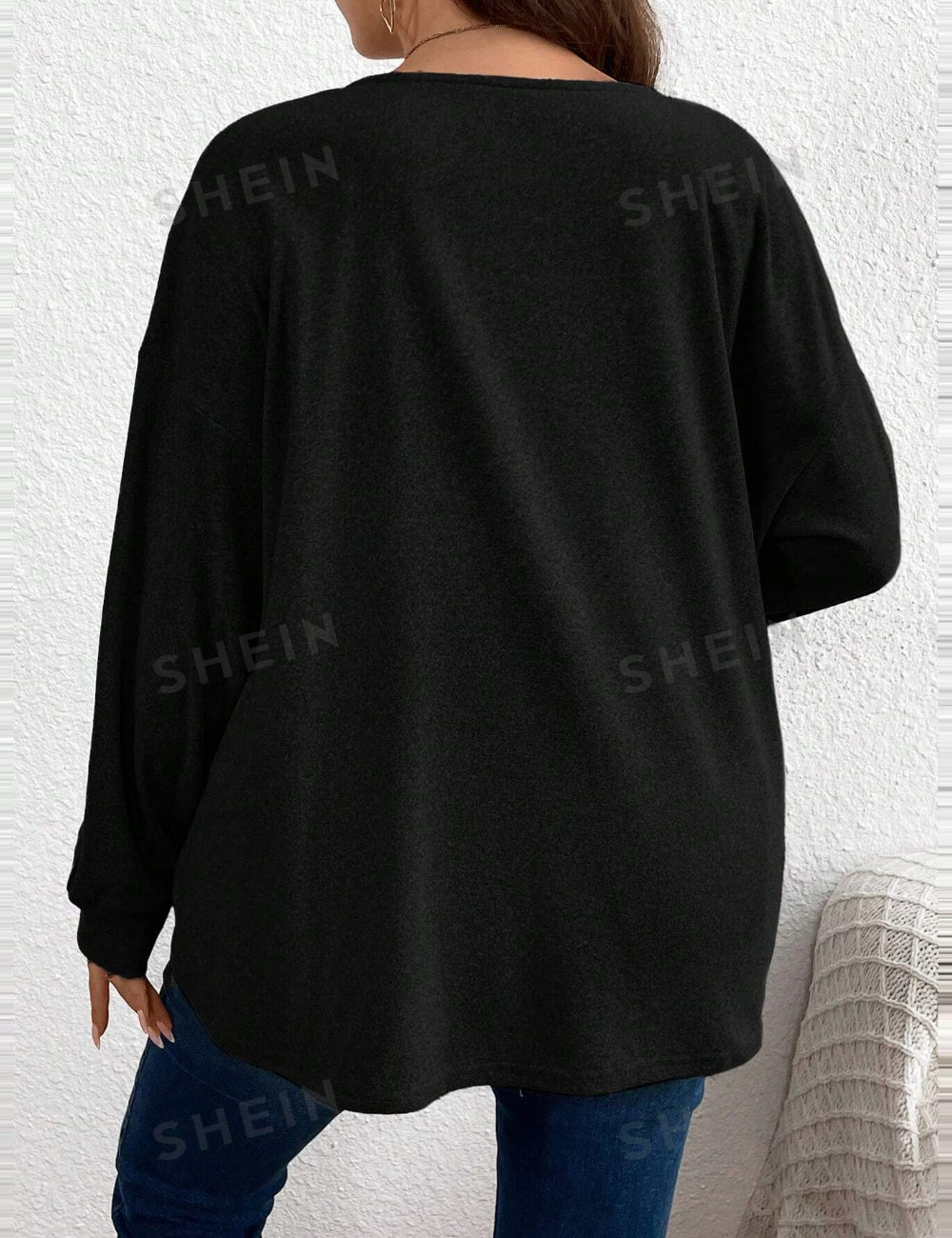 Shein blúz, fekete