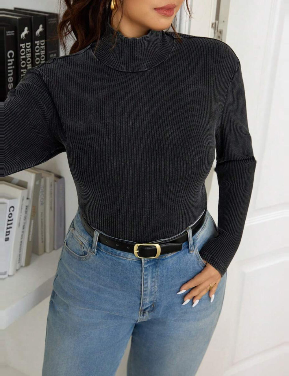 Shein Curve+ blúz, szürke
