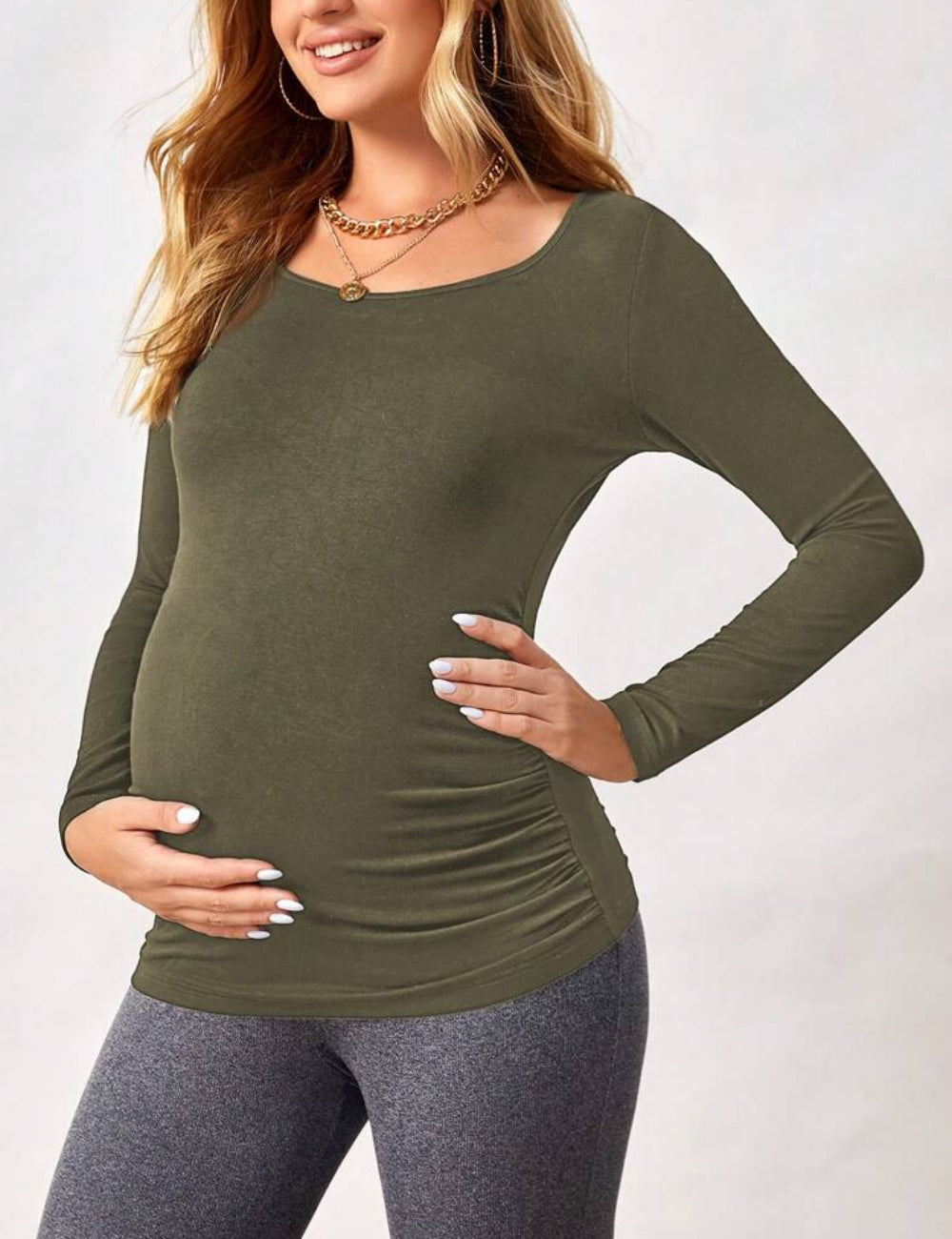 Shein blúz, khaki