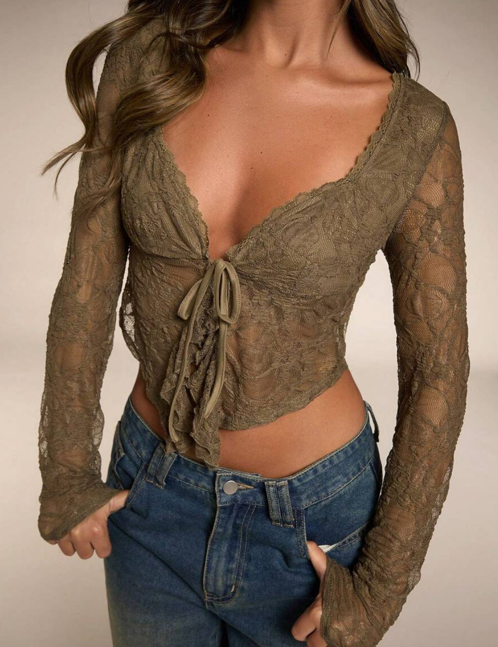 Bluză Shein BAE, kaki