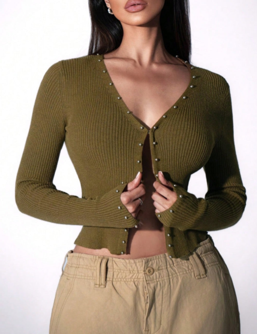 SHEIN blúz, khaki