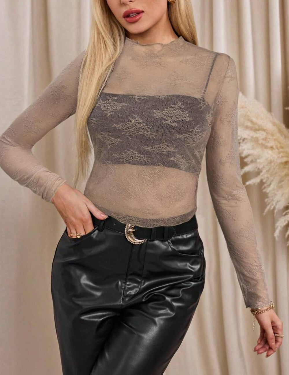 Shein barna blúz