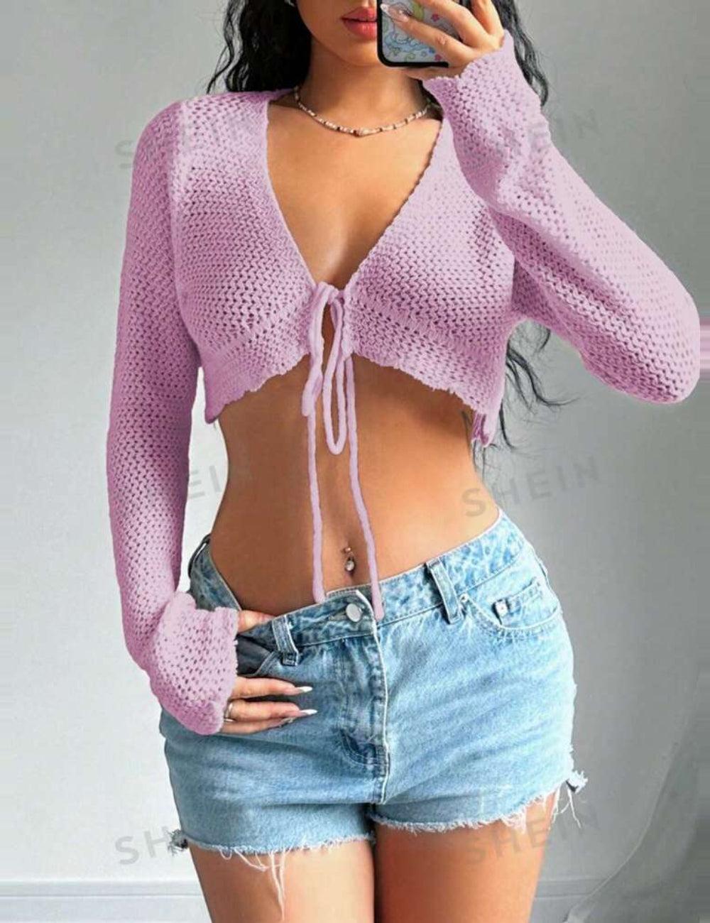 Shein blúz, lila