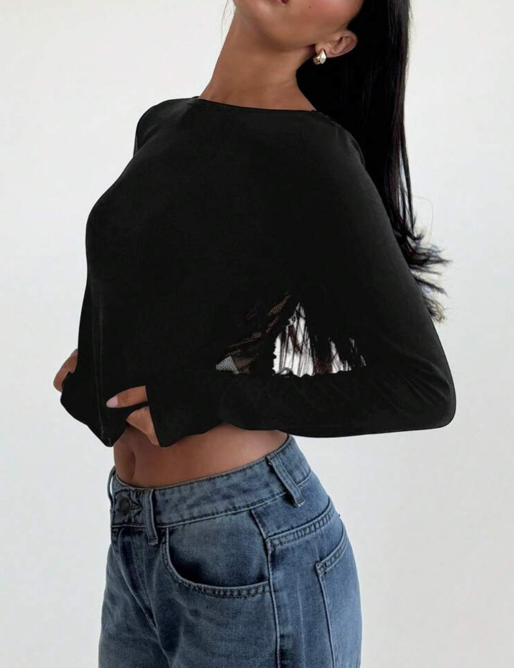 Shein blúz, fekete