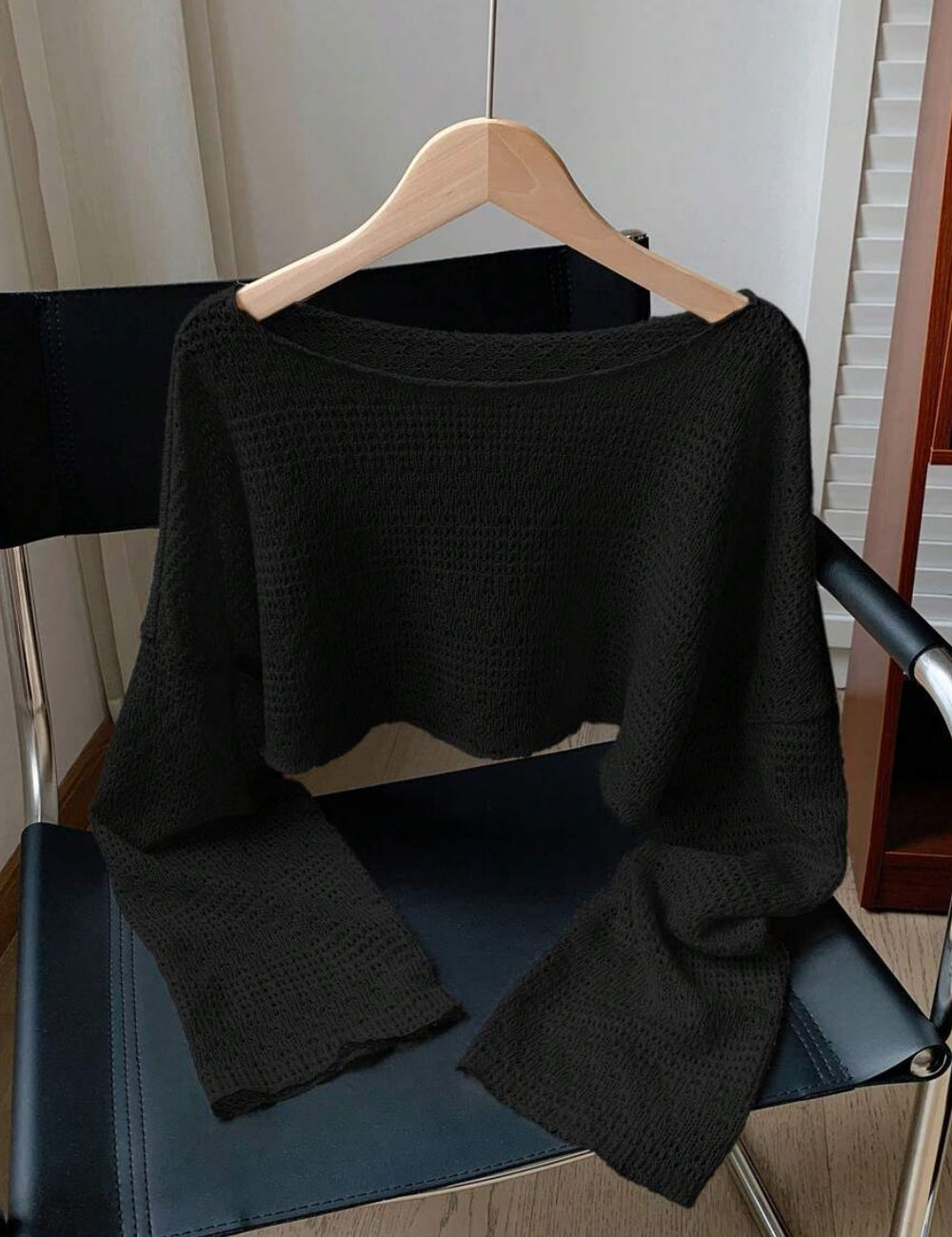 Shein Curve+ blúz, fekete