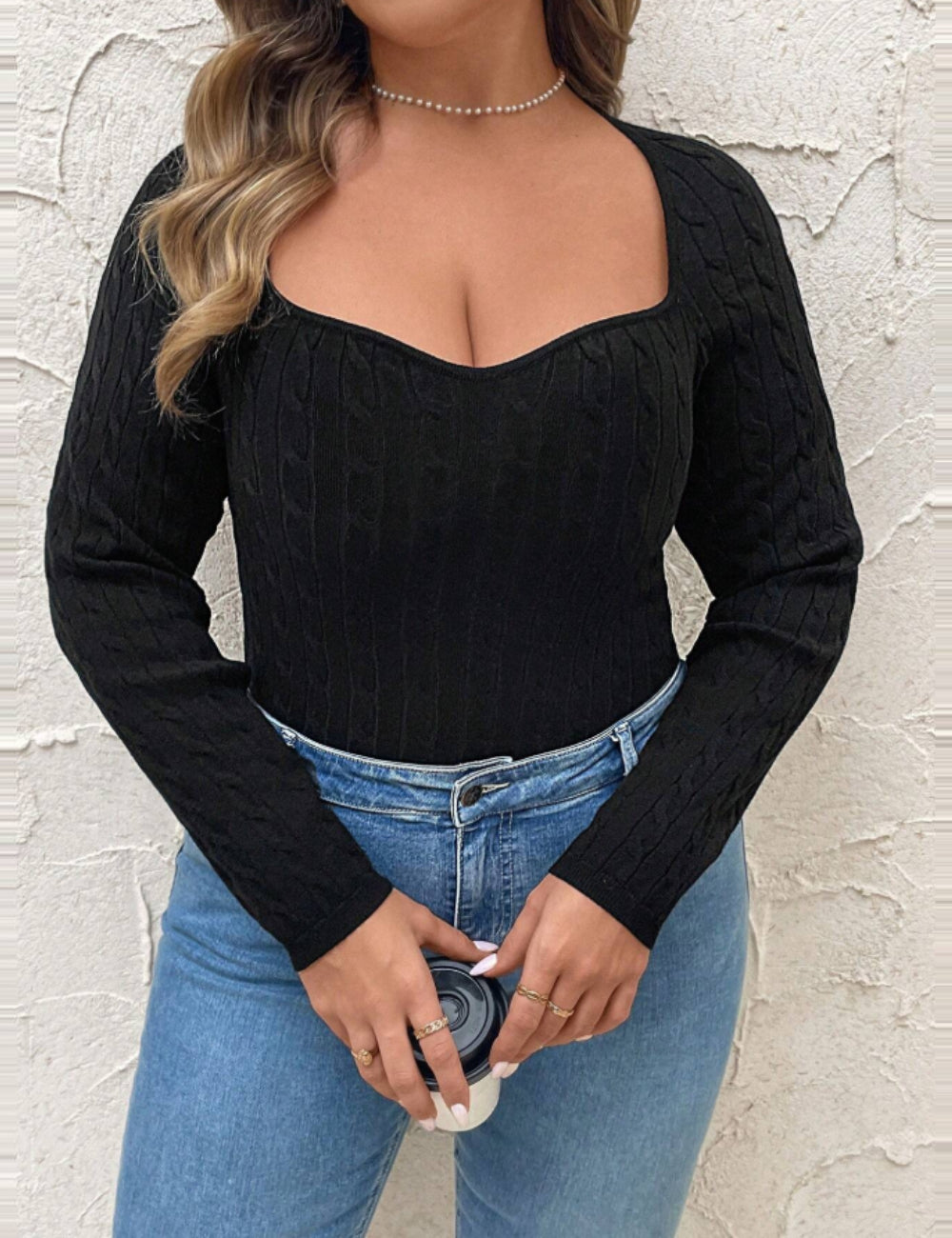 SHEIN blúz, fekete