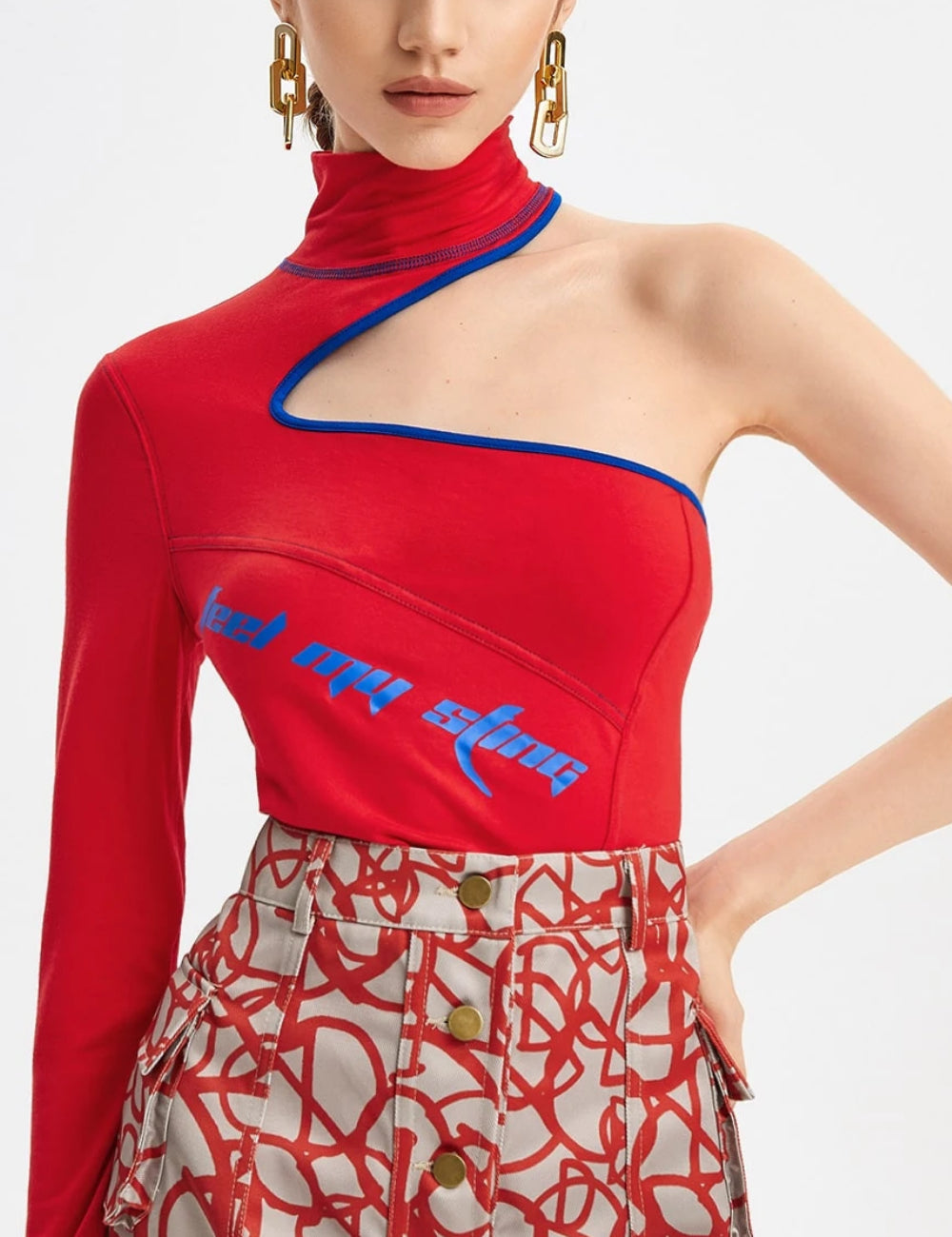 Shein blúz, piros