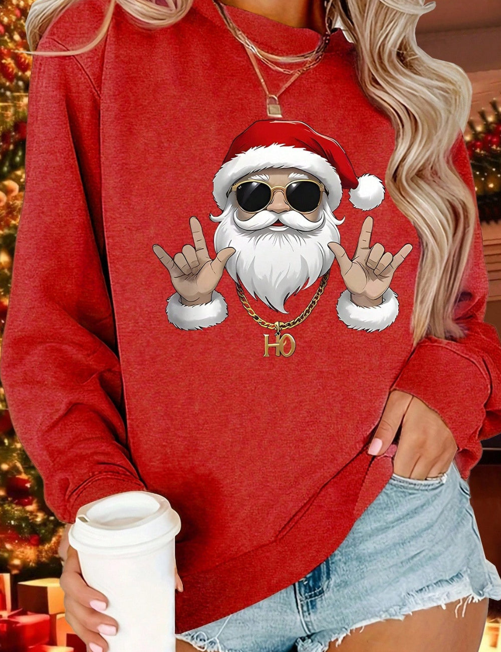 Shein blúz, piros