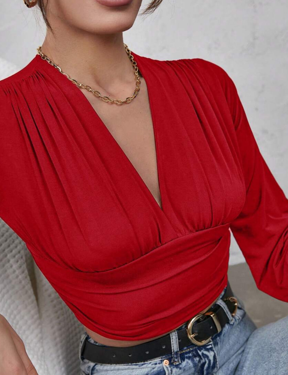 Shein blúz, piros