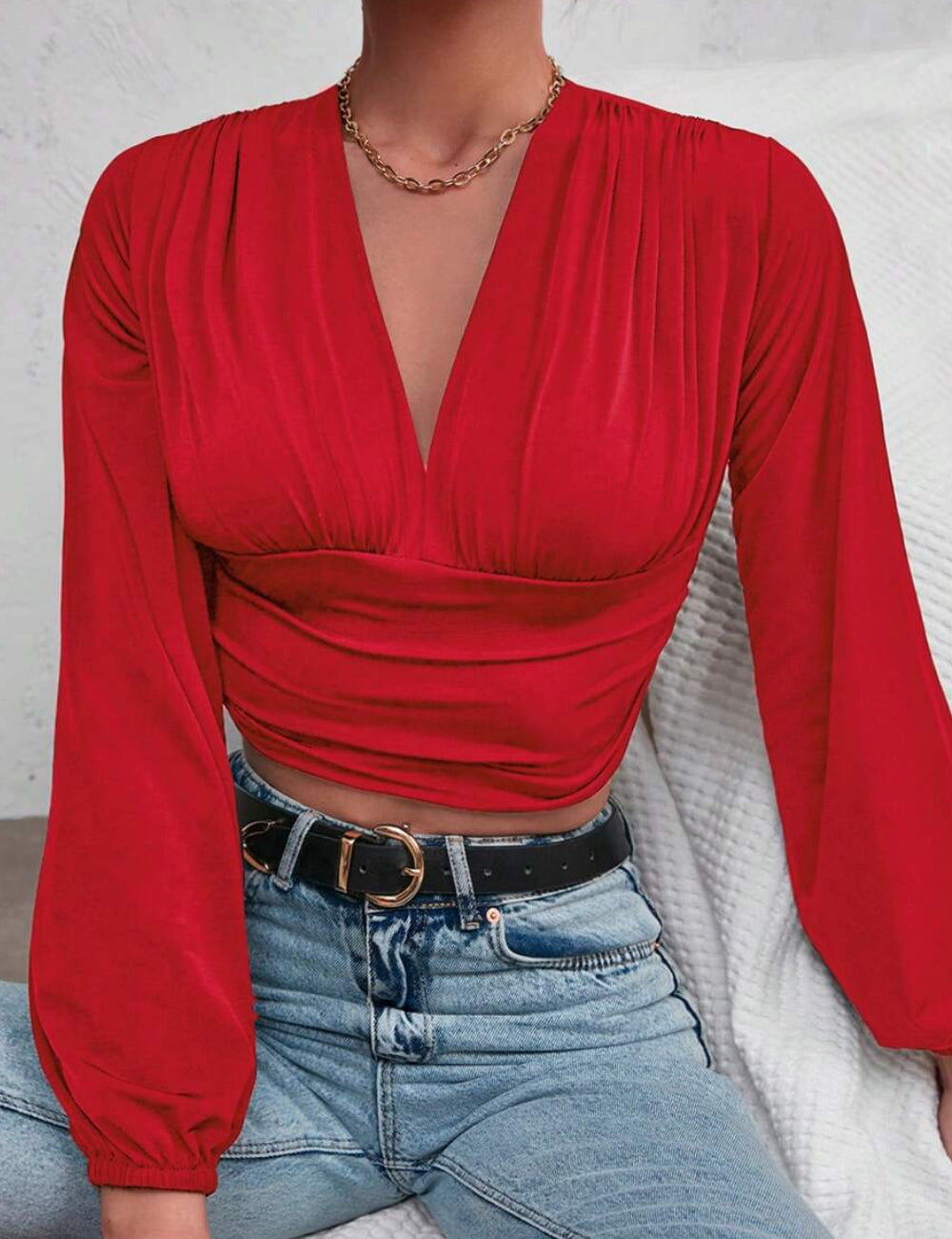 Shein blúz, piros